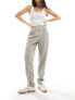 Vero Moda tapered trousers with pleat front in light grey pinstripe