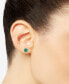 Sapphire Beaded Frame Stud Earrings (1-1/5 ct. t.w.) in Sterling Silver (Also in Emerald & Ruby)
