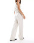 Фото #5 товара YAS linen touch wide leg trouser co-ord in neutral sand - BEIGE