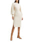 ფოტო #1 პროდუქტის Women's Kessp Puff-Sleeve Midi Sweater Dress