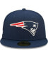 Фото #3 товара Men's Navy New England Patriots Super Bowl XXXVI Purple Pop Sweat 59FIFTY Fitted Hat