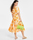 Фото #6 товара Women's Floral-Print Cotton Midi Dress, Created for Macy's