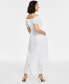 ფოტო #2 პროდუქტის Women's Off-The-Shoulder Eyelet Maxi Dress, Created for Macy's