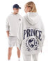 Prince co-ord unisex varsity print hoodie in grey marl grau, S - фото #1