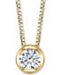 ფოტო #1 პროდუქტის Diamond Bezel Solitaire 18" Pendant Necklace (1/10 ct. t.w.) in 14k White or Yellow Gold