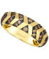 ფოტო #1 პროდუქტის Chocolatier® Men's Chocolate Diamond Chevron Band (3/4 ct. t.w.) in 14k Gold