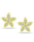 ფოტო #1 პროდუქტის Cubic Zirconia Star Flower Stud Earrings in Sterling Silver, Created for Macy's Cubic Zirconia Star Flower Stud Earrings in Sterling Silver (Also in Gold Over Silver)