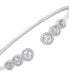 ფოტო #3 პროდუქტის Diamond Multi-Halo Cuff Bangle Bracelet (1/4 ct. t.w.) in Sterling Silver, Created for Macy's