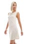 Фото #1 товара Monki super soft boat neck mini dress in off white