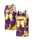 Фото #1 товара Men's Shaquille O'Neal Purple Los Angeles Lakers 1996-97 Hardwood Classics Marble Swingman Jersey