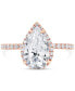 Фото #9 товара Certified Lab Grown Diamond Pear-Cut Halo Engagement Ring (2-1/2 ct. t.w.) in 14k Gold