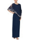 ფოტო #1 პროდუქტის Petite Asymmetric Cape Overlay Gown