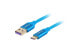 Фото #2 товара Lanberg Kabel CA-USBO-21CU-0010-BL USB 2.0 Typ A - 2.0 C 1m Farbe blau - Cable - Digital