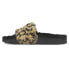 Фото #3 товара Puma Leadcat 2.0 Fluff Safari Cheetah Slide Womens Black Casual Sandals 3858040