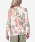 Фото #2 товара Women's Tuscan Sunset Keyhole Neck Floral Textured Top