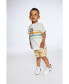 ფოტო #3 პროდუქტის Boy Top And French Terry Short Set Beige Printed Jungle Animal - Toddler|Child