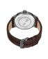 ფოტო #3 პროდუქტის Men's Quartz Westerly Dark Brown Leather Nylon Strap Watch, 46mm