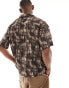 Pull&bear graphic blur printed shirt in brown