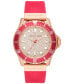 Women's Everest Quartz Three-Hand Geranium Pink Silicone Watch 43mm