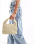 Glamorous straw grab bag in natural