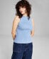Фото #1 товара Women's Boat-Neck Sleeveless Sweater Top, Created for Macy's
