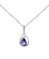ფოტო #1 პროდუქტის Tanzanite (1/2 ct. tw.) & Diamond Accent 18" Pendant Necklace in Sterling Silver
