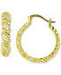 ფოტო #1 პროდუქტის Cubic Zirconia Twist Small Hoop Earrings in 14k Gold-Plated Sterling Silver, 0.87"