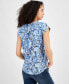 Women's Garden Printed Pintuck Top