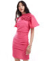 Фото #1 товара Vila corsage mini dress with ruched side in bright pink