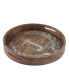 Heritage Collection Monogram Mango Wood Round Tray