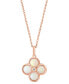 ფოტო #4 პროდუქტის EFFY® Ethiopian Opal (1-1/4 ct. t.w.) & Diamond Accent 18" Flower Pendant Necklace in 14k Rose Gold
