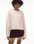 Topshop knitted fluffy relaxed ultimate jumper in ivory