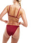 Фото #3 товара Weekday Ava tanga bikini bottom in dark red exclusive to ASOS