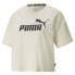 Puma Ess+ Cropped Logo Crew Neck Short Sleeve T-Shirt Plus Womens White Athletic