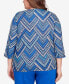 Фото #2 товара Plus Size Tradewinds Geometric Tile Split Neck Top