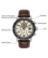 ფოტო #8 პროდუქტის Eco-Drive Men's Chronograph Brown Leather Strap Watch 44mm