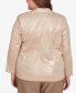 Plus Size Emerald Isle Women's Shimmer Faux Leather Jacket