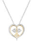 ფოტო #1 პროდუქტის Diamond Angel Heart 18" Pendant Necklace (1/8 ct. t.w.) in Sterling Silver & 14k Gold-Plate