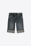 Zw collection loose high-waist capri denim bermuda shorts