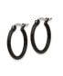 ფოტო #2 პროდუქტის Stainless Steel Polished Black plated Hoop Earrings