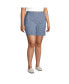 Фото #3 товара Plus Size Mid Rise Elastic Waist Pull On 7" Chino Shorts