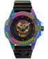 ფოტო #1 პროდუქტის Men's The $kull Black Silicone Strap Watch 44mm