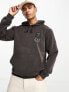 EA7 soft touch logo hoodie in dark brown