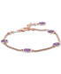 ფოტო #2 პროდუქტის Amethyst Station Link Bracelet (4 ct. t.w.) in 14k Rose Gold-Plated Sterling Silver (Also in Citrine)