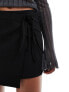 Weekday wrap mini skirt in black