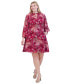 ფოტო #1 პროდუქტის Plus Size Paisley-Print Keyhole Fit & Flare Dress