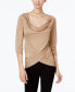 Фото #1 товара INC International Concepts Women's Draped Scoop Neck Sweater Metallic Gold M