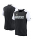 ფოტო #1 პროდუქტის Men's Heathered Black/White Las Vegas Raiders Colorblock Team Name T-Shirt