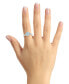 ფოტო #2 პროდუქტის Aquamarine (1-1/4 ct. t.w.) & Diamond (1/4 ct. t.w.) Halo Split Shank Ring in Sterling Silver