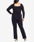 Фото #8 товара Plus Size Super Stretch Zip Tall Length Pant